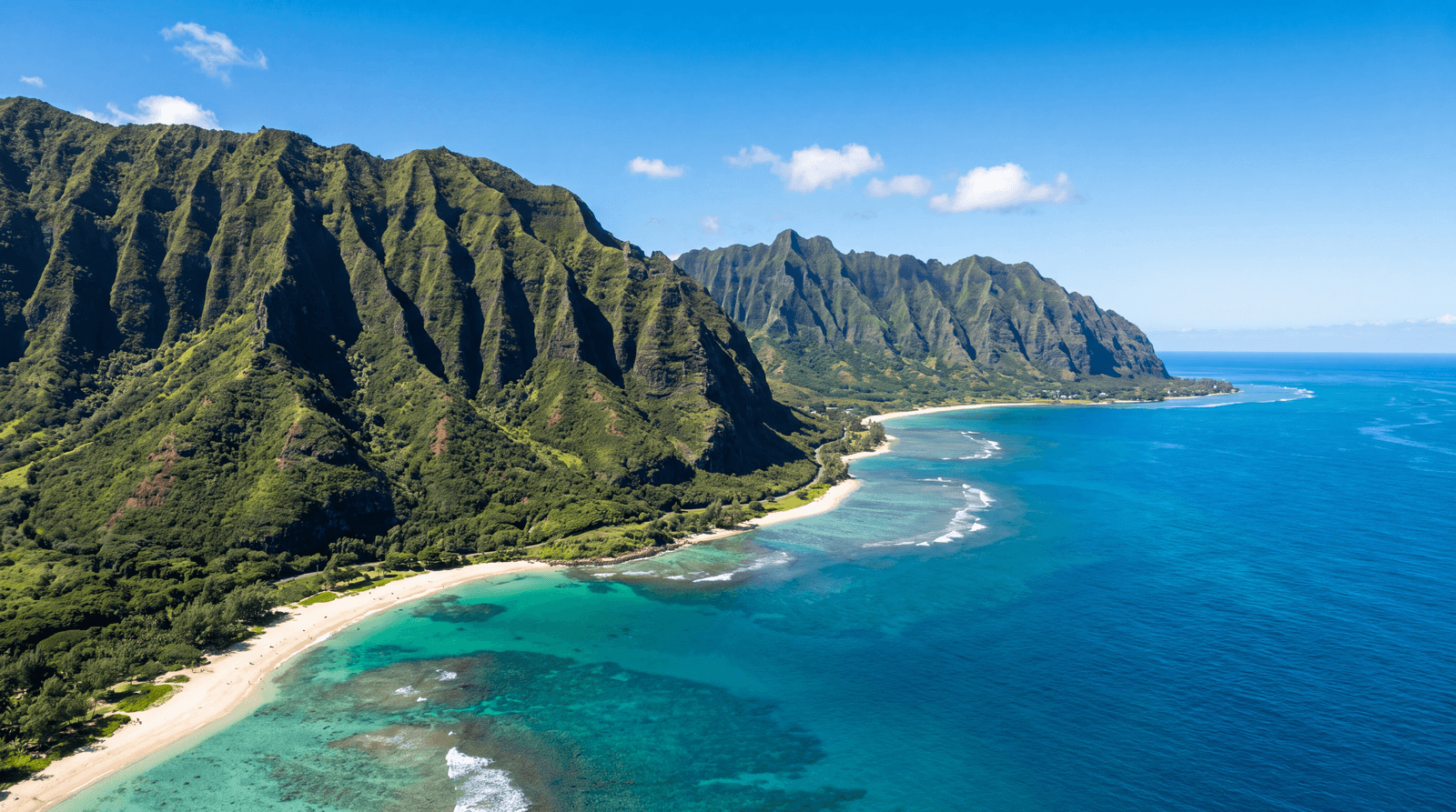 Oʻahu's windward coast from the air